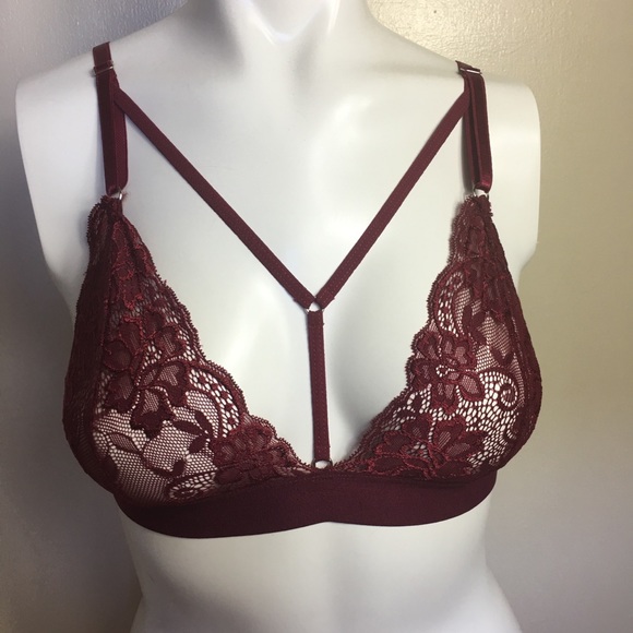 Other - Red wine floral lace bralette super sexy Large